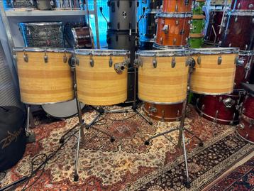 Ludwig Blue/Olive Badge “Butcher Block” Concert Toms beschikbaar voor biedingen