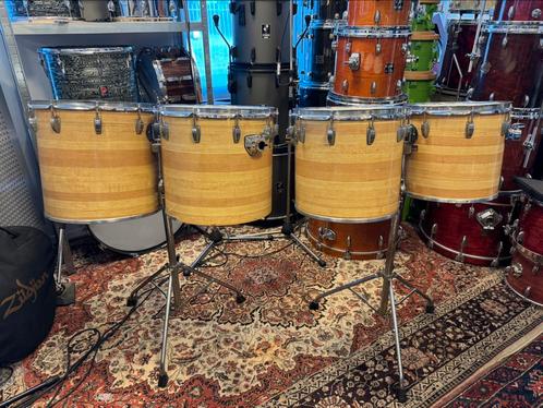 Ludwig Blue/Olive Badge “Butcher Block” Concert Toms, Muziek en Instrumenten, Percussie, Gebruikt, Trommel, Ophalen
