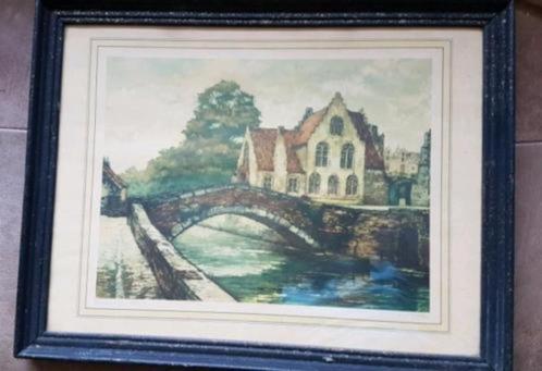 Brugge Derrière Gruuthuse Jan van Doorn (Breda1911- Nijmegen, Antiek en Kunst, Kunst | Litho's en Zeefdrukken, Ophalen
