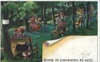 Groete uit Leeuwarden bij nacht(1904), Verzenden, Voor 1920, Gelopen, Friesland