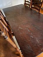 Massief eikenhouten tafel, idee Kloostertafel, Huis en Inrichting, Tafels | Eettafels, Ophalen, Gebruikt, Eikenhout, 200 cm of meer