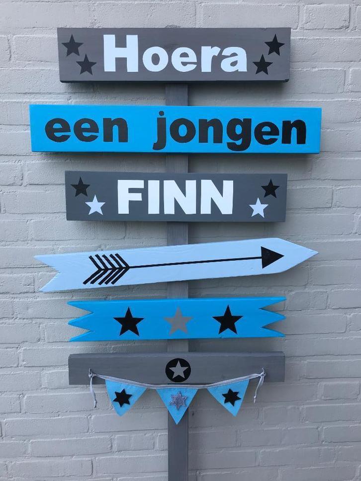 geboorte bord jongen, Kinderen en Baby's, Kraamcadeaus en Geboorteborden, Nieuw, Geboortebord, Ophalen of Verzenden
