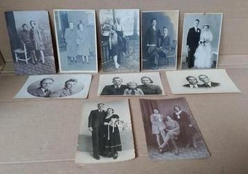 10 Oude vooroorlogse fotokaarten portretfoto's beschikbaar voor biedingen