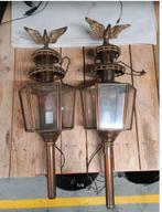 3 x antieke kaarslamp koetslantaarns lamp, Antiek en Kunst, Ophalen