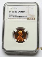 **  PF 67 RD CAMEO - 1 Cent 1977-S  -  Slab NGC  **, Verzenden, Noord-Amerika, Losse munt