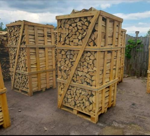 Topkwaliteit Eiken 1.8 kuubs Jumbokrat 380,-, Tuin en Terras, Haardhout, Blokken, Eikenhout, Ophalen