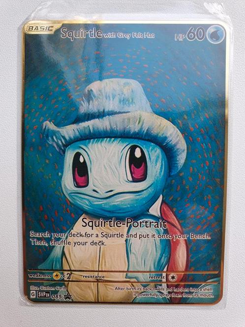 Squirtle Van Gogh Promo Metalen Kaart Pokemon Grey Felt Hat, Hobby en Vrije tijd, Verzamelkaartspellen | Pokémon, Nieuw, Losse kaart