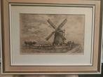 Marius Janssen ets van de molen van Hillegersberg, Antiek en Kunst, Kunst | Etsen en Gravures, Ophalen of Verzenden
