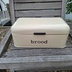 Emaille broodtrommel crème, Huis en Inrichting, Ophalen of Verzenden, Zo goed als nieuw