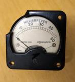 Paneelmeter draaispoelmeter 50 milli Ampère, Hobby en Vrije tijd, Elektronica-componenten, Ophalen of Verzenden, Gebruikt