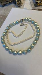Vintage Ice Blue pearl ketting, Ophalen of Verzenden, Blauw, Overige materialen