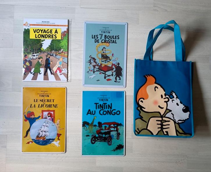 Kuifje Collector Items: Wandplaten, Tas & Beatles Parodie, Verzamelen, Merken en Reclamevoorwerpen, Nieuw, Overige typen, Ophalen of Verzenden