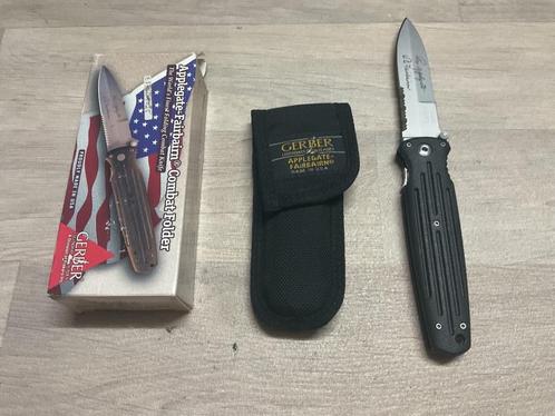 Vintage Gerber Applegate Fairbairn combat folder zakmes mes, Caravans en Kamperen, Kampeergereedschap, Zo goed als nieuw, Ophalen of Verzenden