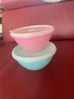 Twee Tupperware schaaltjes pastel 16 en 14 cm diameter, Ophalen of Verzenden, Gebruikt, Schaal