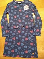 Blauwe jurk met hartjesprint maat 128/134, Kinderen en Baby's, Kinderkleding | Maat 128, Ophalen of Verzenden, Gebruikt, Meisje