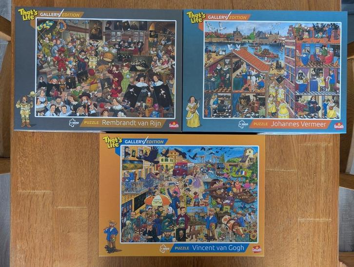 3 Goliath legpuzzels That's Life/ Gallery Edition, Hobby en Vrije tijd, Denksport en Puzzels, Zo goed als nieuw, Legpuzzel, 500 t/m 1500 stukjes