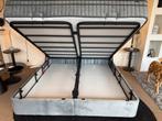 Boxspring/Baza met opbergruimte 180cm Direct/leverbaar E7100, #Boxspring#Opbergbox#Baza#180#Grijs#Velvet, Grijs, Ophalen of Verzenden