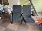 Bioscoopstoelen donkergrijs, Huis en Inrichting, Stoelen, Ophalen, Gebruikt, Twee, Stof