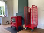 Mini Rolcontainer 2 stuks houtbak houtopslag brandhout., 100 liter of meer, Ophalen, Gebruikt, Transportkar