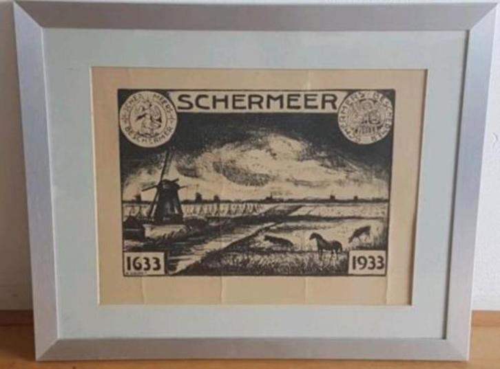 Schermeer Schermer Arnout Colnot Bergense school 1933, Antiek en Kunst, Kunst | Litho's en Zeefdrukken, Ophalen