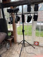 Dubbele verlichting met statieven 16 spots, Ophalen, Gebruikt, Licht