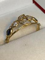 Geel gouden ring stenen 750-18 karaat, Verzenden, Goud, Ring