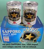 unieke bierblikjes, sixpac SAPPORO, import USA 135 ml, Ophalen of Verzenden, Gebruikt, Flesje(s), Overige merken