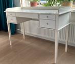Wit houten bureau met lades, Huis en Inrichting, Ophalen, Zo goed als nieuw