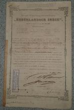 Antiek Document Nederlandsch Indie 1863 Brand Waarborg, Postzegels en Munten, Aandelen en Waardepapieren, Ophalen of Verzenden