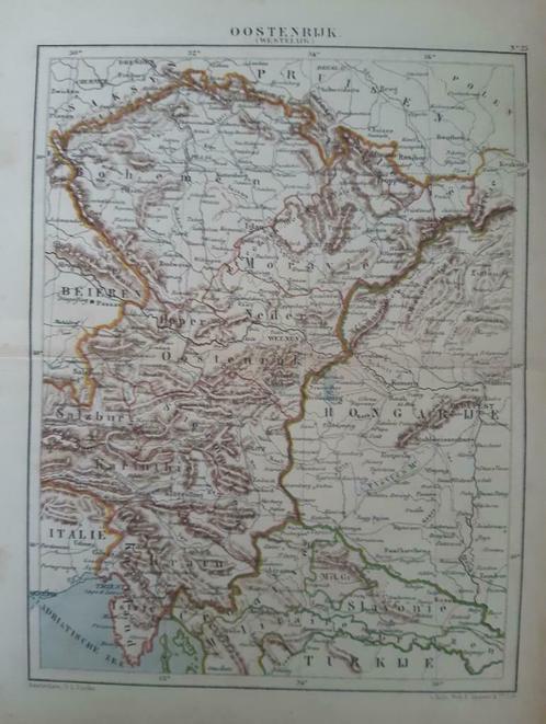 25 / Litho van J. Kuyper uit 1880 van Oostenrijk, Antiek en Kunst, Kunst | Litho's en Zeefdrukken, Ophalen of Verzenden