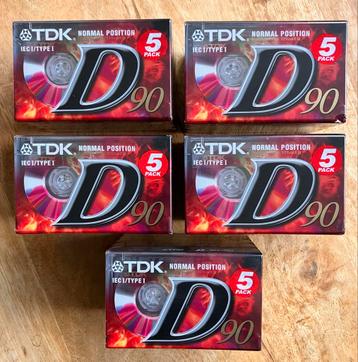 TDK D90 cassettebandjes - 25 stuks - nieuw, gesealed beschikbaar voor biedingen