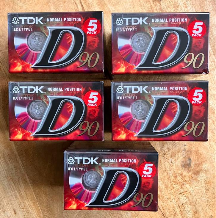 TDK D90 cassettebandjes - 25 stuks - nieuw, gesealed, Cd's en Dvd's, Cassettebandjes, Nieuw in verpakking, Onbespeeld, Overige genres