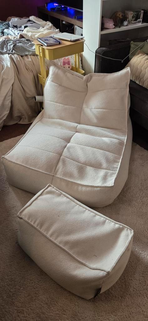 Xxl zitzak, Huis en Inrichting, Zitzakken, Zo goed als nieuw, Wit, Ophalen