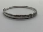 X891 Prachtige zilveren bangle armband strass, Sieraden, Tassen en Uiterlijk, Armbanden, Ophalen of Verzenden, X, Zilver, X