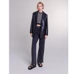 Maje - zwarte leren dames jas - Maat 38, Maat 38/40 (M), 2 rue de Marengo 75001 Parijs Frankrijk, Maje S.A.S., Zwart