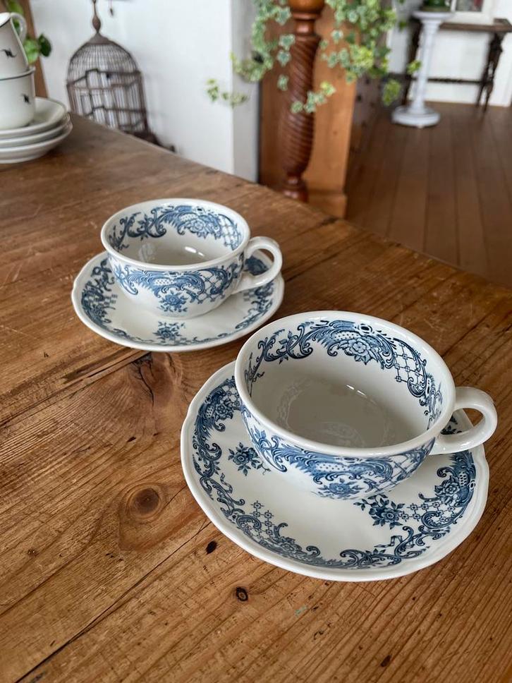 Villeroy & Boch Valeria Blauw - 2 Kop en Schotel, Huis en Inrichting, Keuken | Servies, Gebruikt, Kop(pen) en/of Schotel(s), Overige stijlen