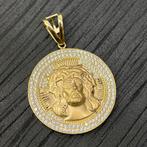 Gouden kettinghanger hanger Jezus model, Ophalen of Verzenden, Zo goed als nieuw, Goud, Kruis of Symbool