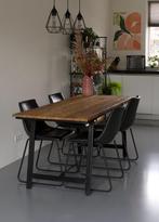 Robuuste eettafel + 4 stoelen, Ophalen, 50 tot 100 cm, Vier personen, Rechthoekig