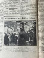 Grafmonument van Fokker onthuld 1941, Verzamelen, Ophalen of Verzenden, Nederland, Embleem of Badge