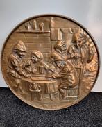 Koperen wandbord  bar tafereel, Ophalen of Verzenden