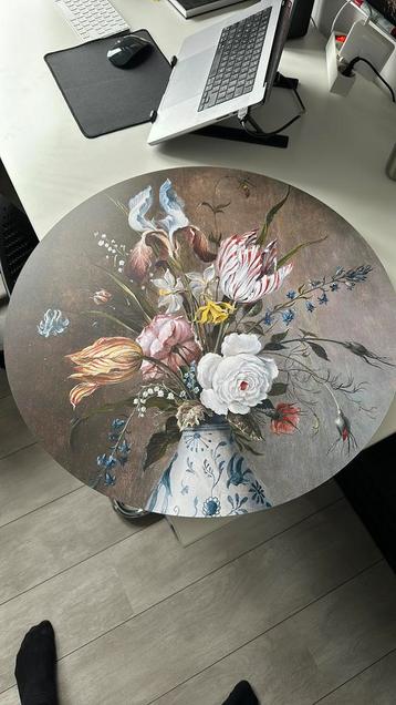 Muurcirkel 60cm stilleven bloemen als nieuw beschikbaar voor biedingen