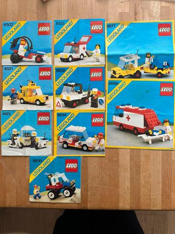 9 x Legoland bouwbeschrijvingen voertuigen: 6502-6688 beschikbaar voor biedingen