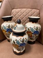 Set van 3 Flora Gouda Holland Handwerk vazen, Antiek en Kunst, Ophalen of Verzenden