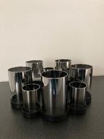 J-Line Glam Windlicht Cirkel van 10 glaasjes zwart Nieuw!, Huis en Inrichting, Woonaccessoires | Kandelaars en Kaarsen, Zwart