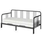 Ikea uitschuifbed, Ophalen, Zwart, Tweepersoons, Zo goed als nieuw