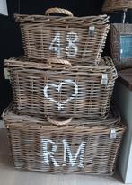 Riviera maison rattan mandenset manden set, Huis en Inrichting, Ophalen, Zo goed als nieuw, Rond, Riet