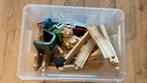 Trainrails hout met treintjes, Kinderen en Baby's, Speelgoed | Houten speelgoed, Ophalen, Gebruikt, Overige typen