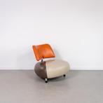 1x Leolux Pallone Fauteuil Beige/Bruin/Oranje - Chroom