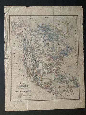 Oude landkaart van  Noord Amerika