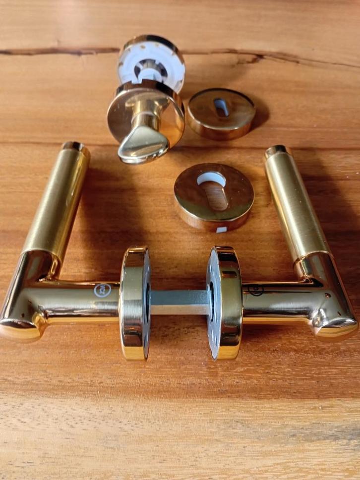 Messing Design  Deurklink Set - Nieuw  Valli&Valli 20 sets, Doe-het-zelf en Verbouw, Hang- en Sluitwerk, Nieuw, Klink of Kruk